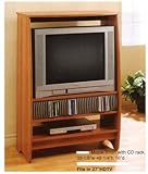 TV STAND IN MAPLE FINISH WITH CD RACK