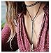 Girls Handmade Long Black Velvet PU Leather Chain Stretch Tattoo Choker Elastic Tassel Necklaces