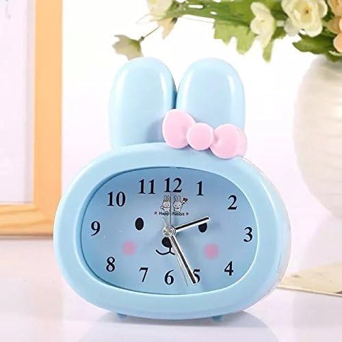 Sweet Home Cartoon Rabbit Digital Table Clock Home Decor Latest Generation Desktop Battery Operated Lazy Snooze Bedside Alarm Clock For Children/Student/Kids(Blue)