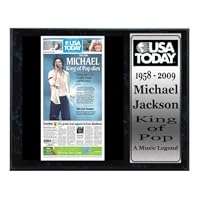 Michael JacksonPlaque with newspaper cover, 12- x 15- Inch