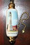 Fort Gratiot, MI Lighthouse Porcelain Chain/Fan Pull