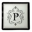 Monogram Elegant Glass Trivet - P