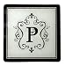 Monogram Elegant Glass Trivet - P