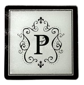 Monogram Elegant Glass Trivet - P