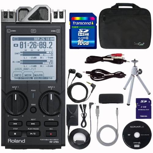 Roland R26 R26 Portable 6 track Audio Field Recorder with SoniCase