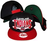 Cleveland Indians Navy/Red Two Tone Plastic Snapback Adjustable Plastic Snap Back Hat / Cap