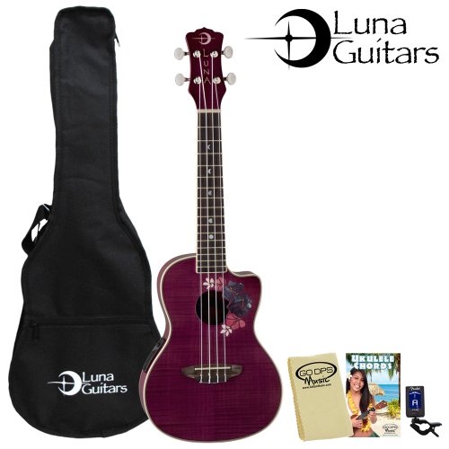 Luna Guitars Floral Concert Ukulele Kit Includes Tuner GoDpsMusic