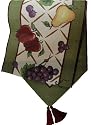 Touch of Tuscan Sonoma Fruit Jacquard Tapestry Table Runner with Tassels - 70 X 13.5 Inches
