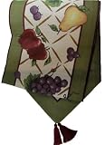 tuscan tablecloths-Touch of Tuscan Sonoma Fruit Jacquard Tapestry Table Runner with Tassels - 70 X 13.5 Inches