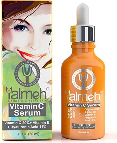 YALMEH Vitamin C Serum For Your Face With Vitamin E & Hyaluronic Acid, Organic Vitamin C + Amino, Undiluted, No Fillers, 100% Vegan by Yalmeh Peerless Beauty
