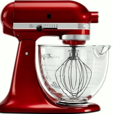 Kitchenaid Stand Mixer W/glass Bowl Delux Artisan Tilt Gloss Cinnamon Dark Red