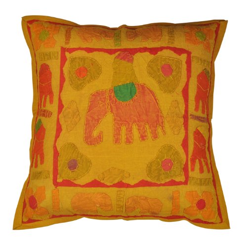 Imagen 2 de Elefante indio Cotton Patch & Jogi Tamaño bordado Cojín 16 x 16 pulgadas Juego de 5 piezas