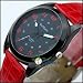 New Leather Stylish Fashion Round Quartz Woman Lady Wrist Watch RED