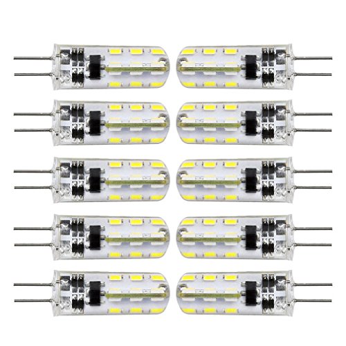 Kakanuo G4 LED Bulb 10-18V AC/DC Warm White 3000K 2 Watt Bi-pin Base 24x3014SMD LED Corn Bulb Non-dimmable (Pack of 10)
