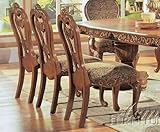 Set of 2 Dining Chairs in Brown Finish