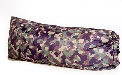 Hangout Lounger inflatable lounge chair, air lounger perfect for the beach, camping, concerts hiking or any outdoors activities, inflatable couch, air couch, blow up couch Brown Black (camouflage)