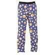 Bright Blue Basketball Figural Novelty Print Jersey cotton pants for lounging, sleep, sports. Unisex relaxed fit, exposed elastic waist