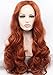 K'ryssma 16 - 26 Inches Half Hand Tied Heat Resistant Synthetic Long Hair Lace Front Copper Red Wig Body Wave No Bangs