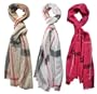 Long Foulard / Ch�che - Imprim� "Ecossais" - 200 cm x 100 cm - Plusieurs couleurs (Fond blanc, Fond beige, Fond noir, Fond fuschia)