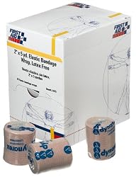 First Aid Only 2" X 5 Yd. Elastic Bandage, Latex-free With Two Fasteners, 18-Count Boxes