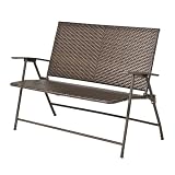 Outdoor Patio Home Rolston Wicker Folding Bench