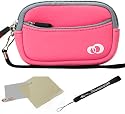 Baby Pink - Grey Trim Slim Protective Soft Neoprene Cover Carrying Case Sleeve with Extra Pocket for Nikon Coolpix S2500 S3100 S4100 S5100 S6100 S6200 S8100 S8200 Point and Shoot Digital Camera + Includes a anti glare screen protector, will protect from any small scratches and dirt.