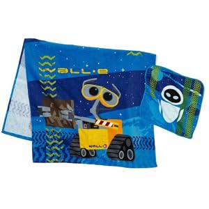 Wall-E 2-Piece Bath/Wash Fiber Reactive Print Towel Set 