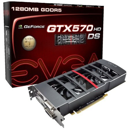 EVGA NVIDIA GeForce GTX 570 Grafikkare (PCI-e, 1GB GDDR5 Speicher, Dual-DVI, HDMI) Preisvergleich
