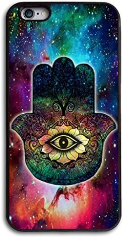 EZILLION Personalized TPU Silicone Protective Case For iPhone 6S and 6S Plus [ Bumper Rubber Cover ] [ Various Design for Choice ] Hamsa Hand