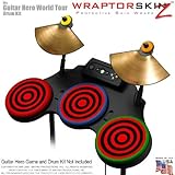 Bullseye Red and Black Skin by WraptorSkinz fits Guitar Hero 4 World Tour Drum Set for Nintendo Wii,