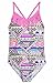 Attraco Big Girls Fringe Geometric Splice One Piece Swimsuit Swimwear Size 14