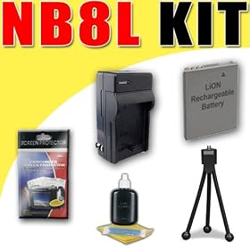 NB8L Lithium Ion Replacement Battery/Charger for Canon Powershot A2200 A3000IS A3100IS A3200IS A3300IS Digital Cameras DavisMAX Bundle