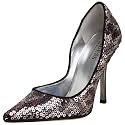 GUESS Women's Carrielee2 Pump,Silver Multi Fabric,8 M