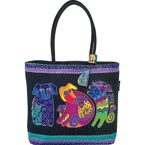 Laurel Burch Dogs Large Shoulder Tote Bag