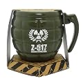 Tasse Handgranate Z-517 - gr�n, aus Keramik, mit Aufdruck, F�llmenge: 350 ml.