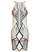 ROMWE Women's Cutaway Sleeveless Geometric Print Party Dress White M