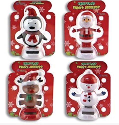 Solar Dancing Christmas Penguin, Santa, Reindeer and Snowman (Set of 4)