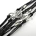 Nobio Double Birds Note Charms PU Leather Wrap Bracelet Pendetn Wrist Band Wristband