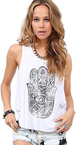 Xuanlin t-shirt lucky Hand of Fatima print women tees XS