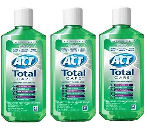 Act Total Care Mouth Rinse Fresh Mint 3 oz Travel Size (Pack of 3)