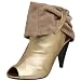 Cindy Says Women's Camp Peep Toe Boot,Gold,8 M US