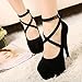 Sexy Fashion Womens Platform Pumps Strappy Buckle Stiletto High Heels Shoes Black