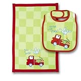 Stephen Joseph Bib/Burp Cloth Set: Fire Truck