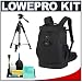 Lowepro Flipside 400 AW Digital SLR Camera Backpack (Black) + Tripod + Accessory Kit for Canon EOS 7D, 5D Mark II III, 60D, Rebel T3, T3i, Nikon D3100, D3200, D5100, D7000, D800, A35, A55, A57, A65, A77 Digital SLR Cameras