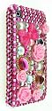 Pink Bow and Pale Pink Roses Rhinestone Diamante Crystal Case Cover For iPhone 3G 3GS