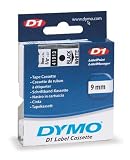 DYMO Labeling Tape, D1, Split Back, Adhesive, Easy Peel, 3/8"x23, Black on White