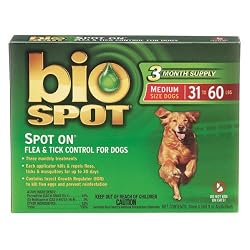 Bio Spot Spot On for Dogs 31-60 lbs., 3 Months Supply