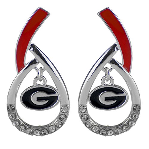 Georgia Bulldogs Tear Drop Stud Earrings