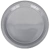 20 Plastic Plates, 22.8cm - Silver Sparkle