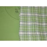 Ladies 2PC Sleepwear with Flannel PJ - Light Green - Large